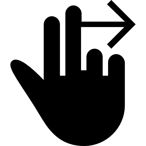 Swipe Right Gesture Of Two Extended Fingers Movement Of Black Hand