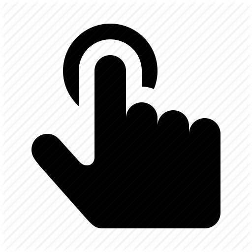 Click, Finger, Gesture, Hand, One, Select, Single, Tap, Touch Icon