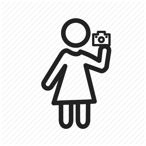 Beautiful, Camera, Happy, Photographer, Picture, Selfie, Woman Icon