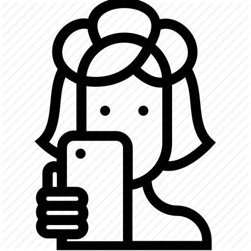 Iphone, Mobile, Phone, Photo, Play, Selfie, Women Icon