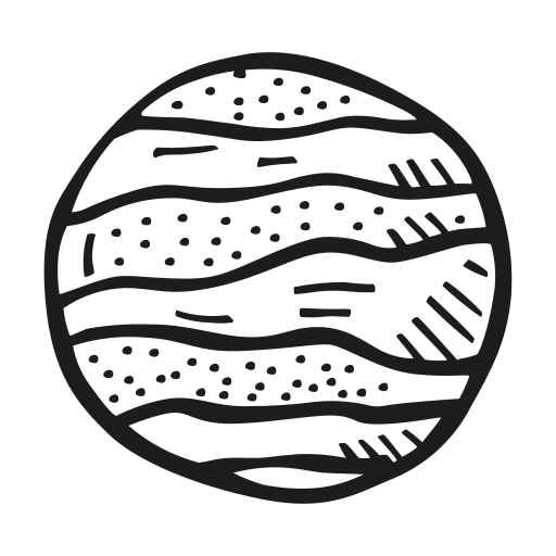 Jupiter Icon Free Of Space Hand Drawn Black Sticker
