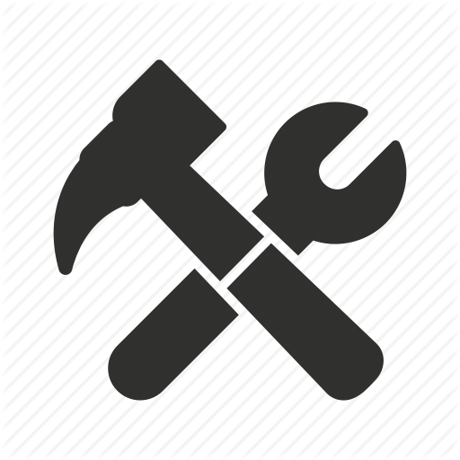 Hammer, Screw Driver, Settings Button, Tools Icon