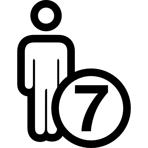 Seven Persons Or Person Number Symbol Outline Icons Free Download