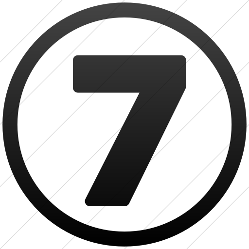 Simple Black Gradient Encircled Seven Icon