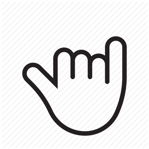 Good Luck, Hang Loose, Hawaii, Pinky, Shaka, Thumb Icon