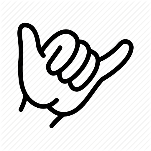 Finger, Gesture, Greeting, Hand, Hawaii, Hello, Shaka Icon