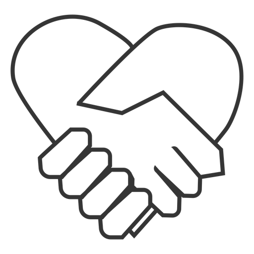 Heart Shaped Hand Shake Icon