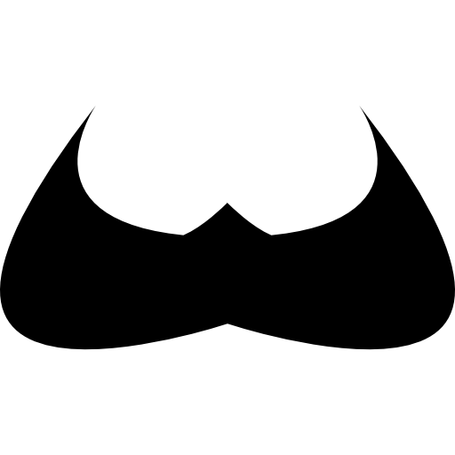 Sharp Tip Moustache Icons Free Download