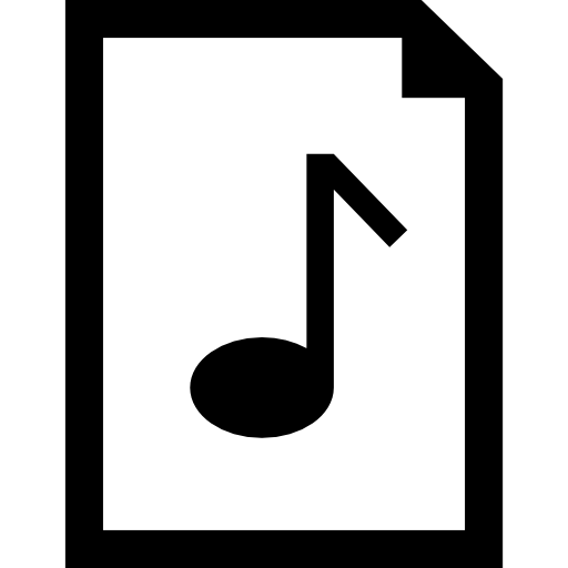Music Document Interface Symbol Of A Paper Sheet With A Musical