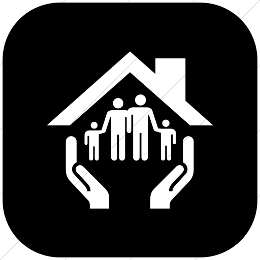 Flat Rounded Square White On Black Iconathon Shelter