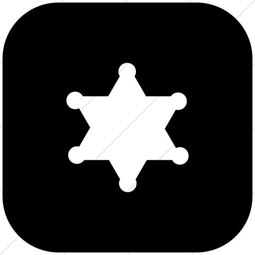 Flat Rounded Square White On Black Foundation Sheriff