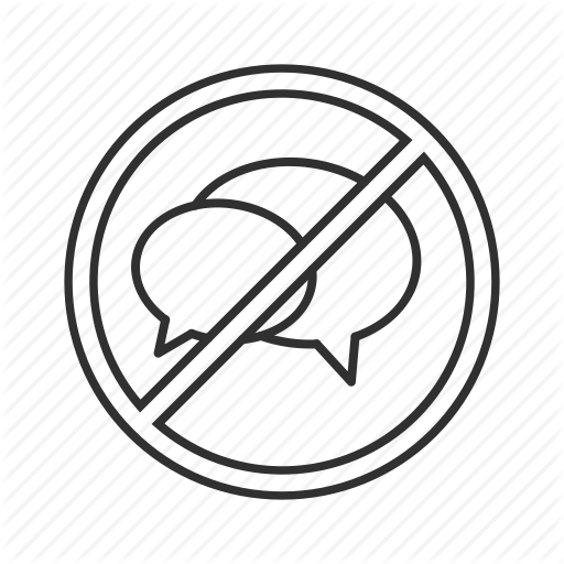 Be Quiet, No Sound, No Talking, Shh, Silence Icon