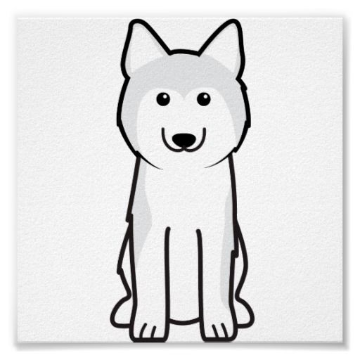 Siberian Husky Dog Cartoon Poster Siberian Husky