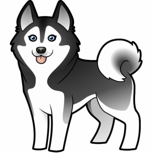 Cartoon Siberian Husky Alaskan Malamute Cutout