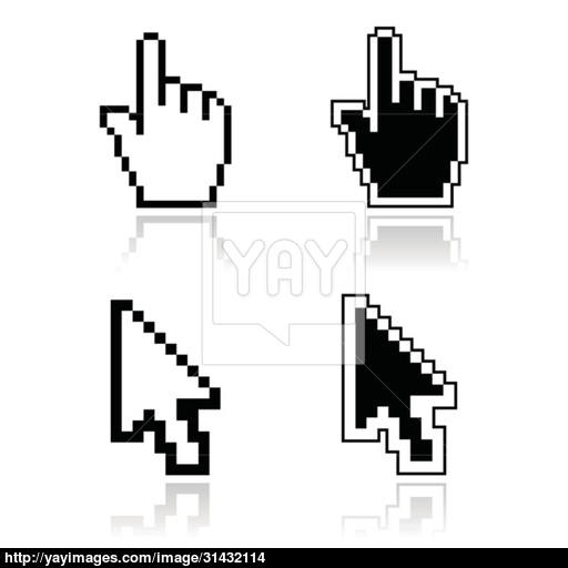 Pixel Cursors Black Clean Shiny Icons