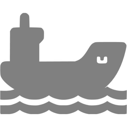 Gray Cargo Ship Icon