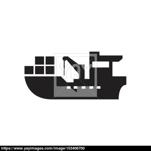 Cargo Ship Icon Vector