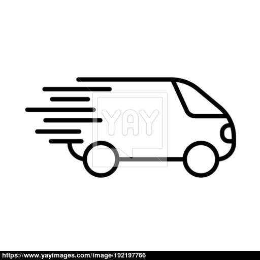 Fast Shipping Icon, Delivery Truck Simbol Flat Vector