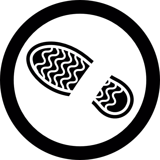 Shoe Print In A Circle Outline Icons Free Download