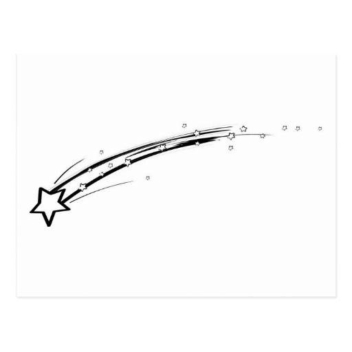 Black And White Shooting Star Postcard Tatto