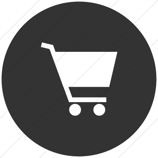 Flat Circle White On Dark Gray Classica Shopping Cart Icon