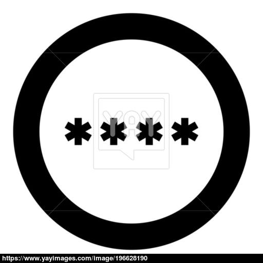 Symbol Enter Password Icon Black Color In Circle Vector