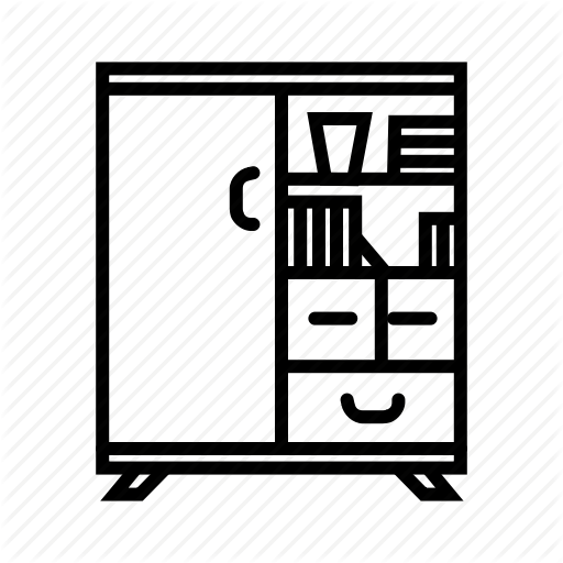 Book Shelf, Cupboard, Furniture, Kitchen, Showcase Icon