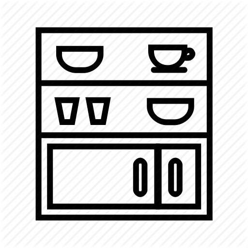 Cabinet, Cupboard, Furniture, Kitchen, Showcase Icon