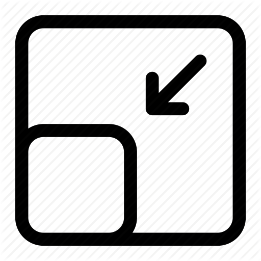 Down, Minimize, Reduce, Resize, Scale, Shrink Icon