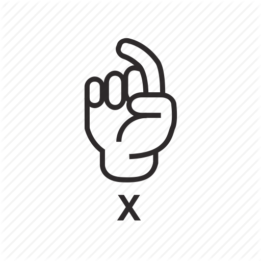 Alphabet, Deaf, Hand, Language, Letter, Sign, X Icon