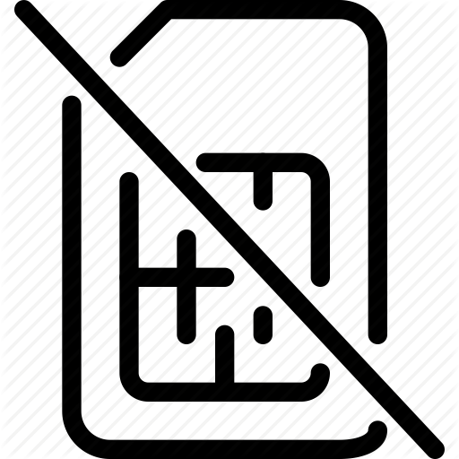 Card, Communication, Line Icon, Mobile, No, Phone, Sim Icon