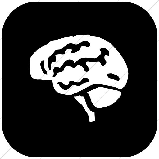 Flat Rounded Square White On Black Classica Bran