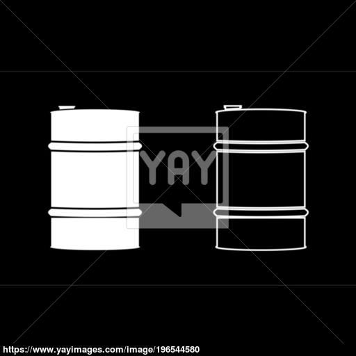 Oil Baller Icon Set White Color Illustration Flat Style Simple