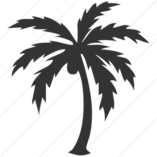 Simple Dark Gray Classica Palm Tree Icon