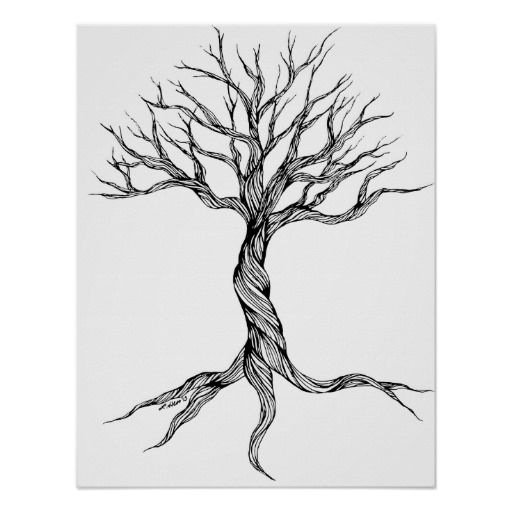 Twisted Old Tree Art Print Poster In Tattoo