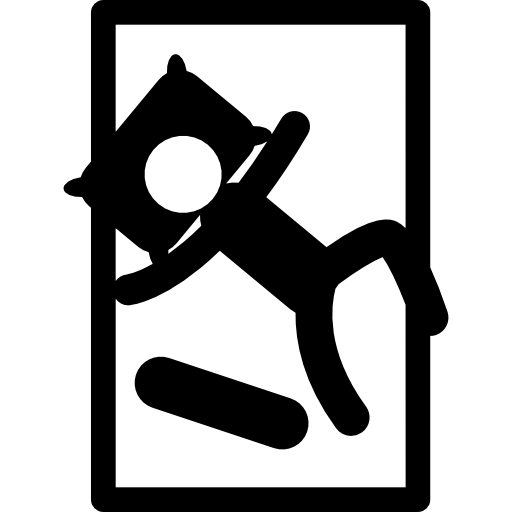 Person Sleeping On Single Bed In Diagonal Position Icons Free