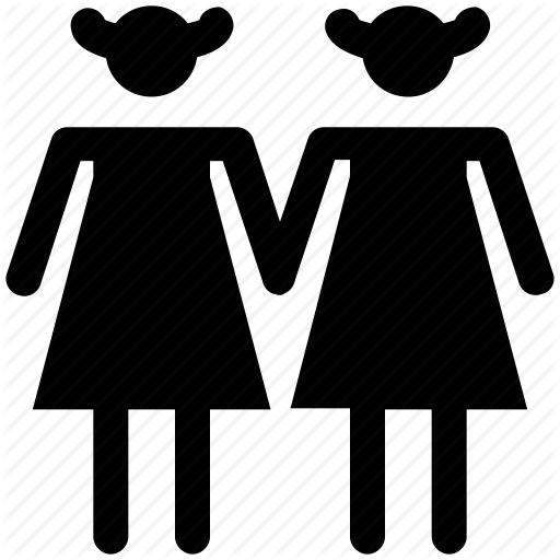 Female Couple, Females, Human, People, Silhouettes, Two Sisters Icon