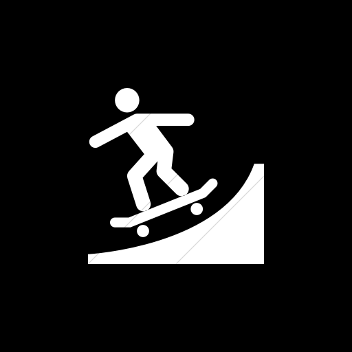 Flat Square White On Black Iconathon Skate Park Icon