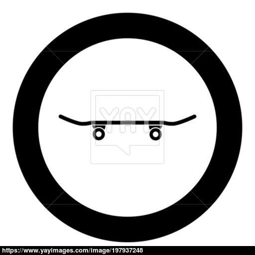 Skateboard Icon Black Color Vector Illustration Simple Image