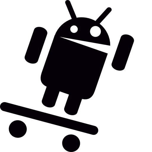 Android, With, Arm, Up, On, Skateboard Icon Free Of Android