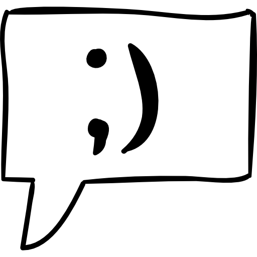 Winking Face In Message Speech Bubble Sketch Icons Free Download