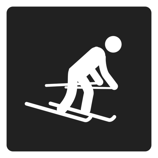 Snow Skiing Square Icon