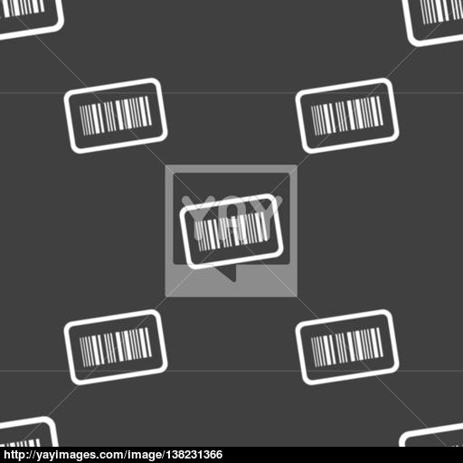 Barcode Icon Sign Seamless Pattern On A Gray Background Vector