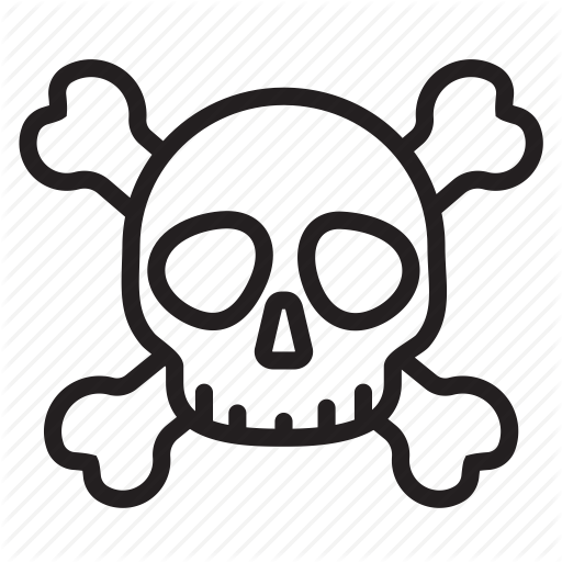 Crossbones, Danger, Death, Poison, Skeleton, Skull, Toxic Icon