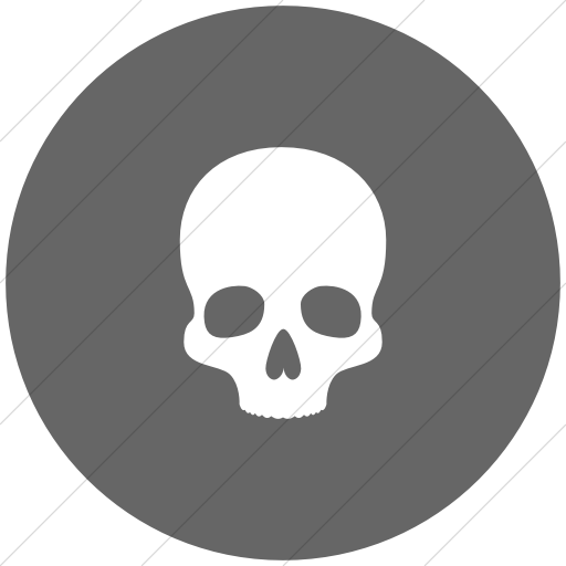 Flat Circle White On Gray Raphael Skull Icon