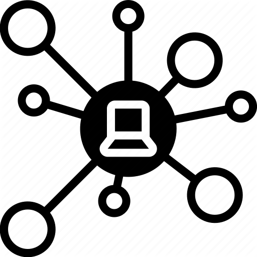 Connect, Data, Laptop, Network, Technology, Web Icon