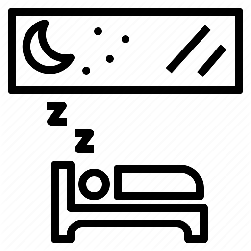 Bedroom, Moon, Night, Rest, Sleep Icon