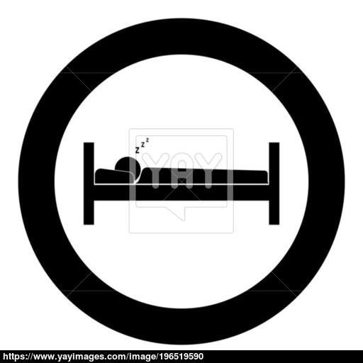 Man Sleeping Icon Black Color In Circle Vector