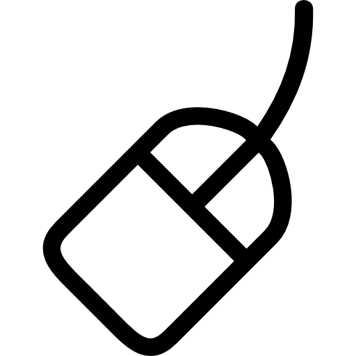 Mouse Rotated Outline With Cable Small Cord Icons Free Download