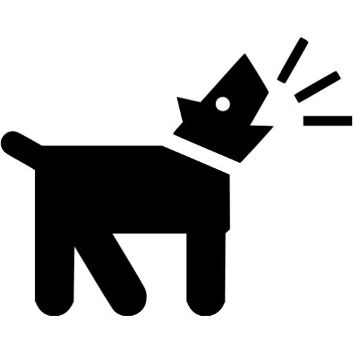Black Barking Dog Icon